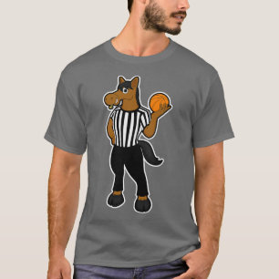 Horse as Referee with Basketball Whistle T-Shirt