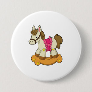 Horse as Rocking horse.PNG 7.5 Cm Round Badge