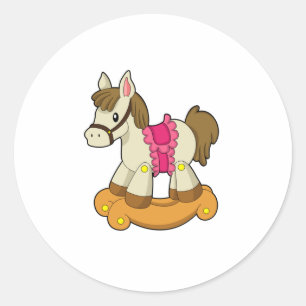 Horse as Rocking horse.PNG Classic Round Sticker