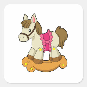 Horse as Rocking horse.PNG Square Sticker