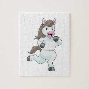 Horse as Runner at Running Jigsaw Puzzle