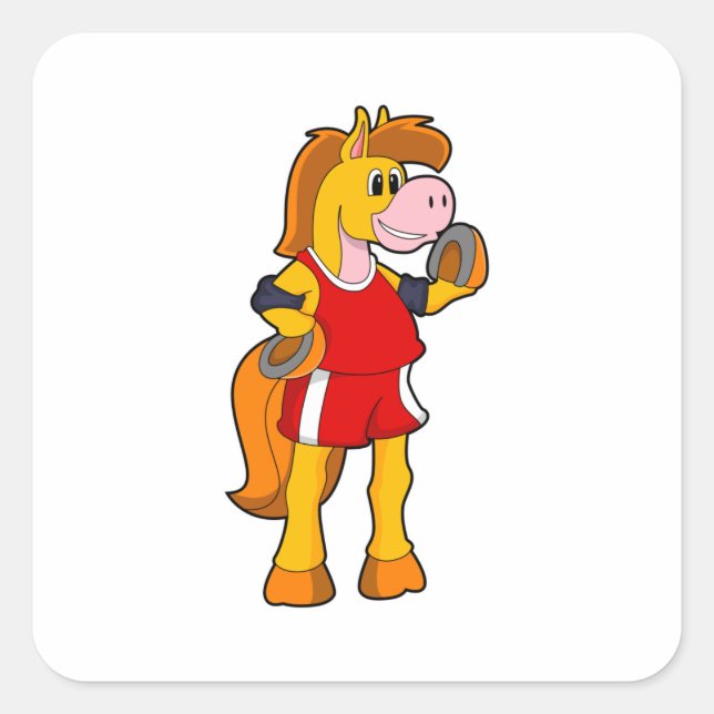 Horse as Runner Square Sticker (Front)