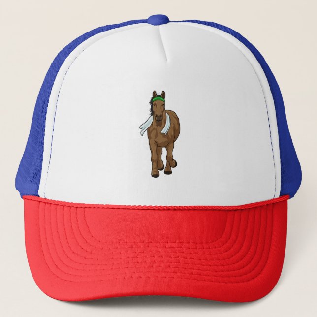 Horse as Runner with Towel Trucker Hat (Front)