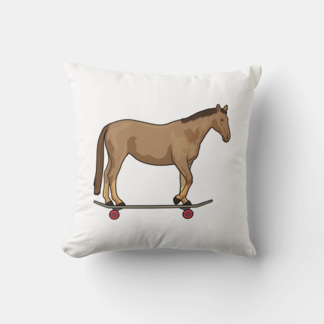 Horse as Skater on Skateboard Cushion (Front)