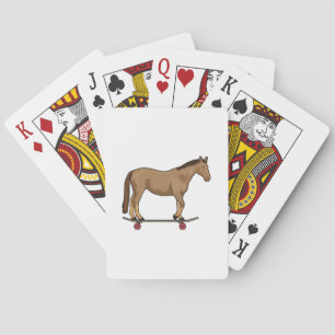 Horse as Skater on Skateboard Playing Cards