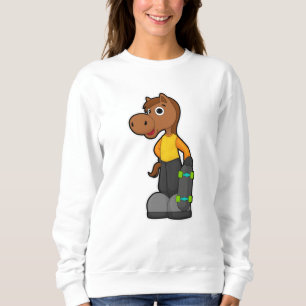 Horse as Skater with Skateboard Sweatshirt