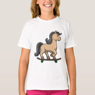 Horse as Skater with Skateboard T-Shirt