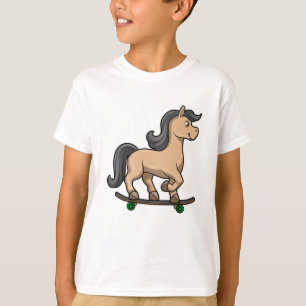 Horse as Skater with Skateboard T-Shirt
