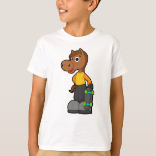 Horse as Skater with Skateboard T-Shirt