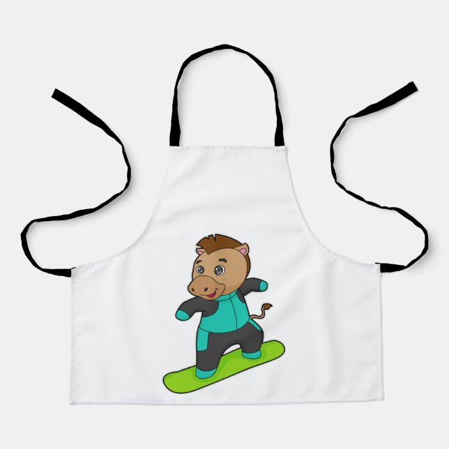 Horse as Snowboarder with Snowboard Apron (Front)