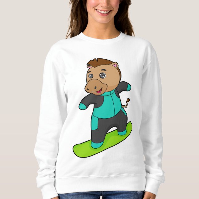 Horse as Snowboarder with Snowboard Sweatshirt (Front)
