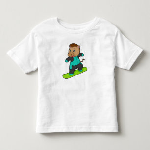 Horse as Snowboarder with Snowboard Toddler T-Shirt