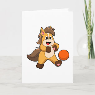 Horse as Soccer player with Soccer ball Card