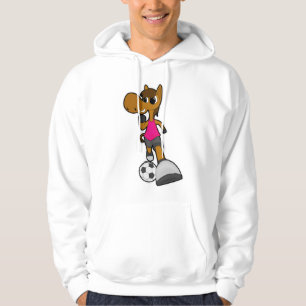 Horse as Soccer player with Soccer ball Hoodie