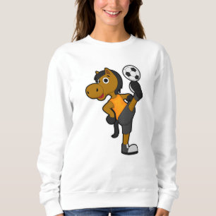 Horse as Soccer player with Soccer ball Sweatshirt