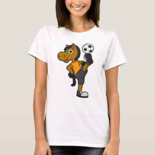 Horse as Soccer player with Soccer ball T-Shirt