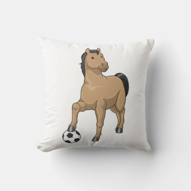 Horse as Soccer player with Soccer Cushion (Front)