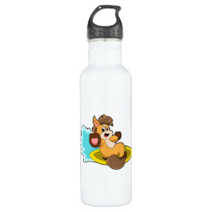 Horse as Surfer with Surfboard 710 Ml Water Bottle