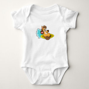 Horse as Surfer with Surfboard Baby Bodysuit