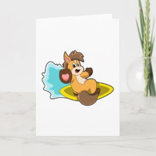 Horse as Surfer with Surfboard Card