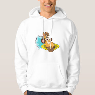 Horse as Surfer with Surfboard Hoodie