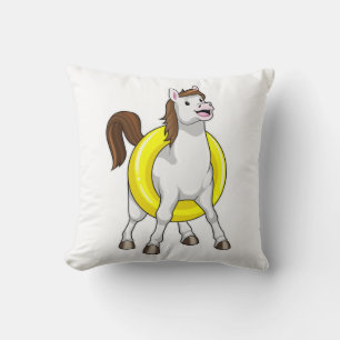 Horse as Swimmer with Lifebouy Cushion