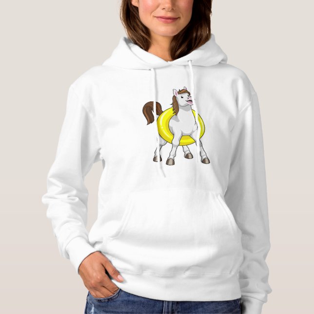 Horse as Swimmer with Lifebouy Hoodie (Front)