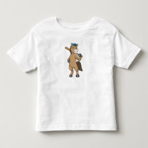 Horse at Baseball with Baseball bat Toddler T-Shirt