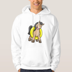 Horse at Beach with Swim ring Hoodie
