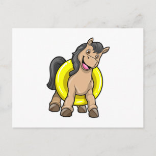 Horse at Beach with Swim ring Postcard