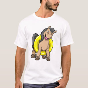 Horse at Beach with Swim ring T-Shirt