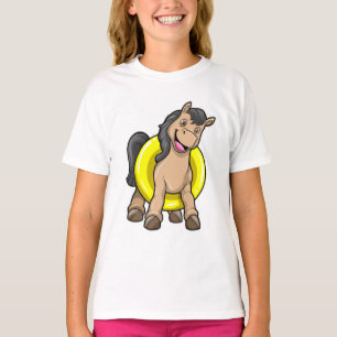 Horse at Beach with Swim ring T-Shirt