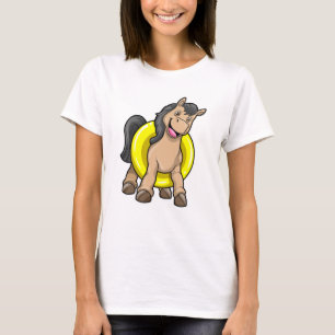 Horse at Beach with Swim ring T-Shirt