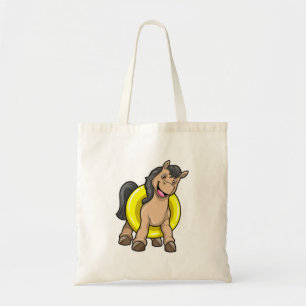 Horse at Beach with Swim ring Tote Bag