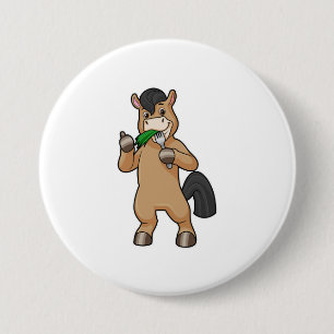 Horse at Eating Vegan 7.5 Cm Round Badge