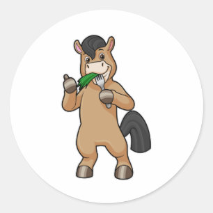Horse at Eating Vegan Classic Round Sticker