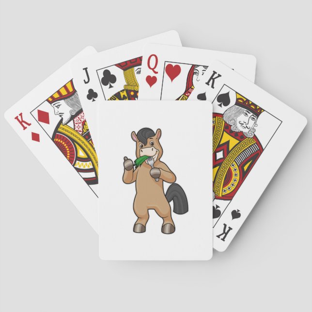 Horse at Eating Vegan Playing Cards (Back)