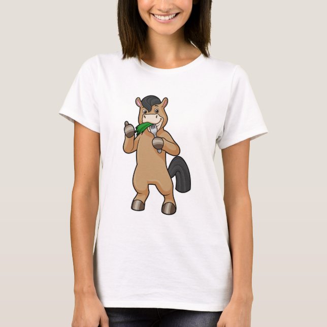 Horse at Eating Vegan T-Shirt (Front)