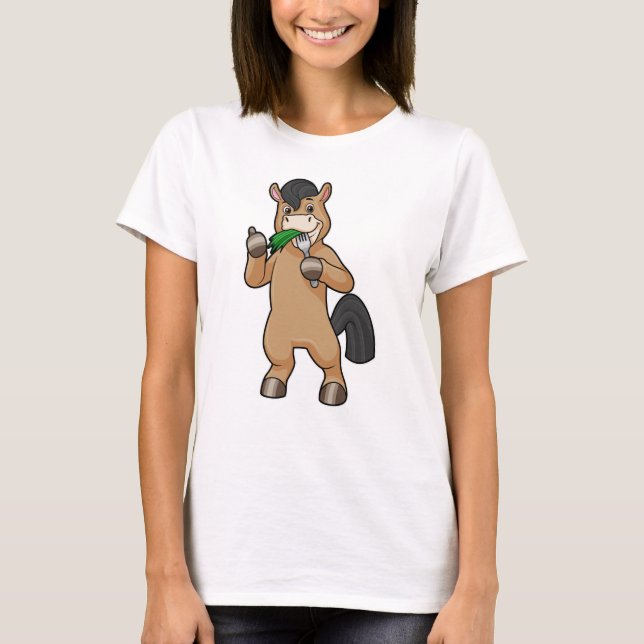 Horse at Eating Vegan T-Shirt (Front)