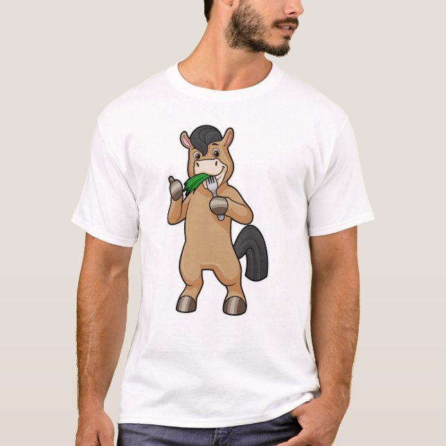 Horse at Eating Vegan T-Shirt (Front)