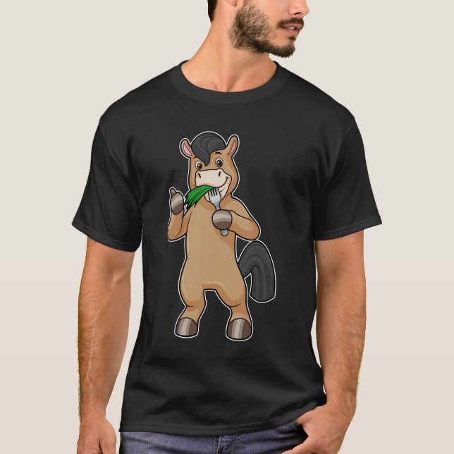 Horse at Eating Vegan T-Shirt (Front)