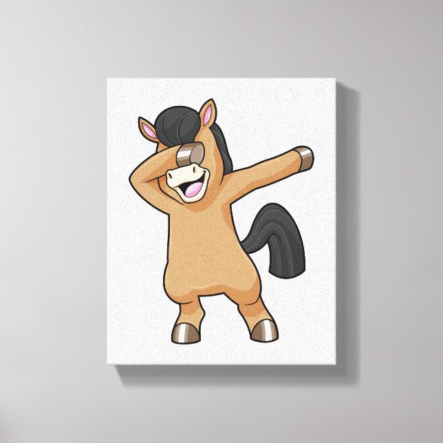 Horse at Hip Hop Dance Dab Canvas Print (Front)