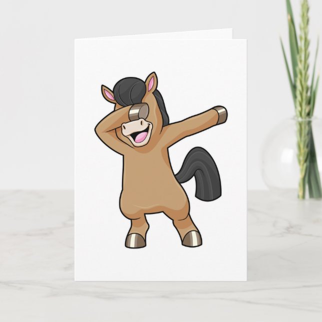 Horse at Hip Hop Dance Dab Card (Front)