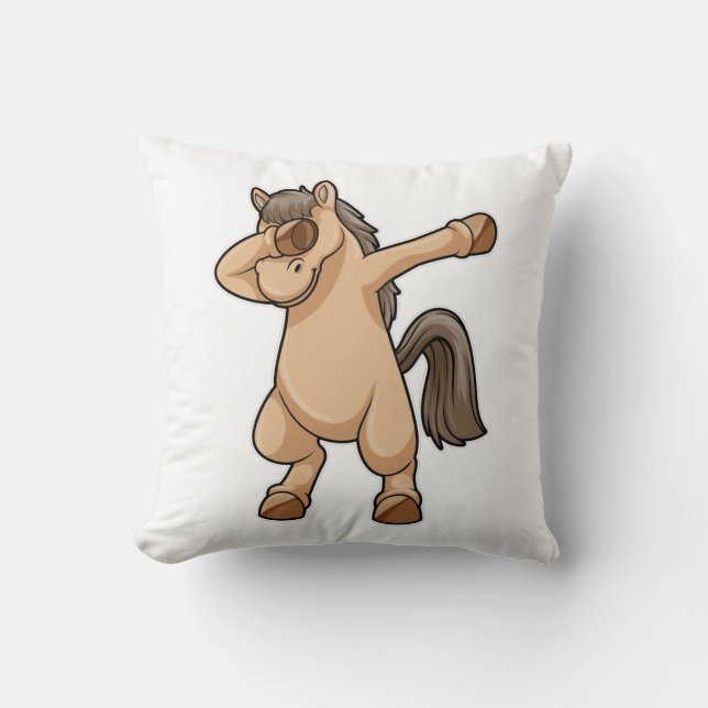 Horse at Hip Hop Dance Dab Cushion (Front)