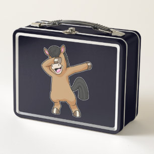 Horse at Hip Hop Dance Dab Metal Lunch Box