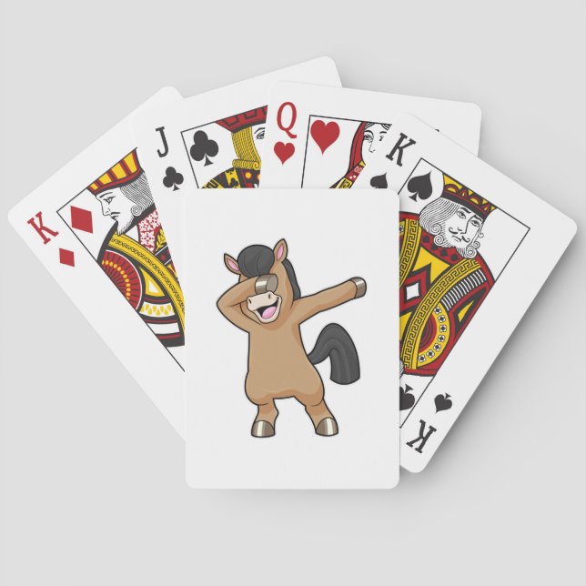 Horse at Hip Hop Dance Dab Playing Cards (Back)