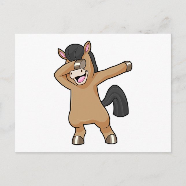Horse at Hip Hop Dance Dab Postcard (Front)
