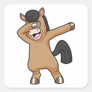 Horse at Hip Hop Dance Dab Square Sticker