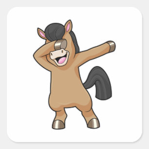 Horse at Hip Hop Dance Dab Square Sticker