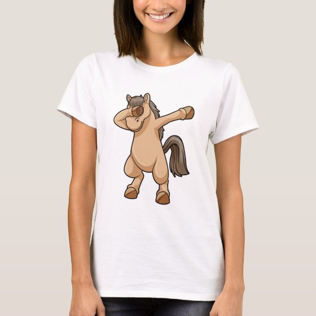 Horse at Hip Hop Dance Dab T-Shirt (Front)